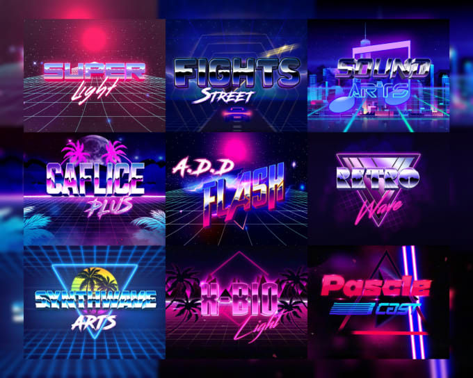 Make digital 80s retro style text logo of synthwave effects by Retro ...