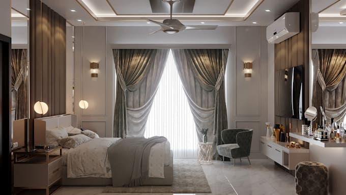 design your bedroom in 4k 360 rendering