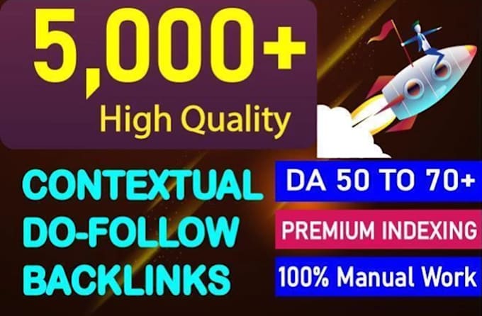 5k highquality contextual SEO dofollow backlinks white hat link building service