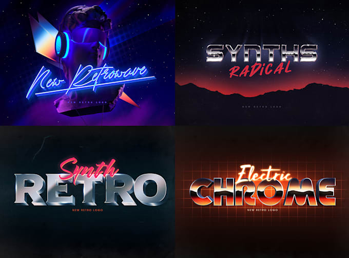 make an 80s style retro text logo
