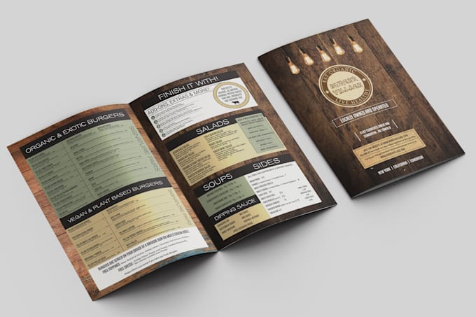 design an elegant food or any restaurant menu