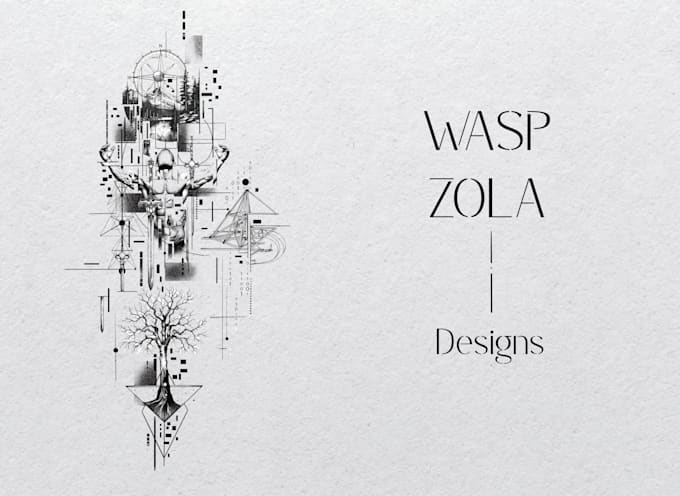 create sleeve tattoo design in geometric style