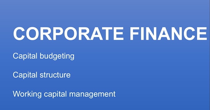 do corporate finance tasks and projects for you