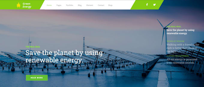 develop a website for green renewable energy company