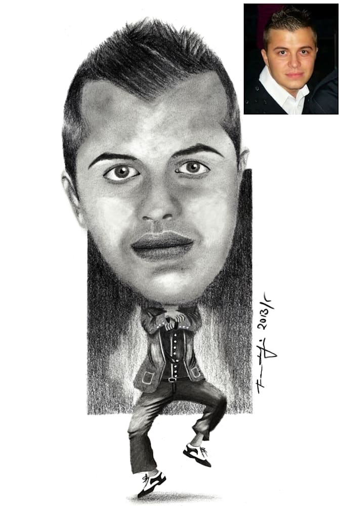 draw realistic pencil caricature