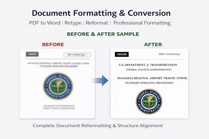convert PDF to word retype and format documents professionally