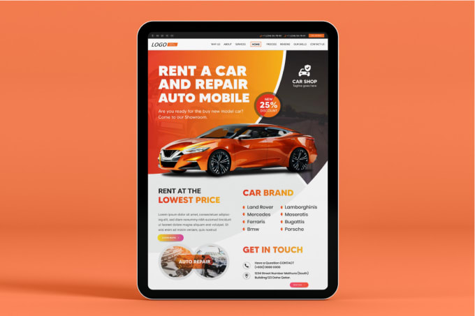 design a website for auto detailing and car booking