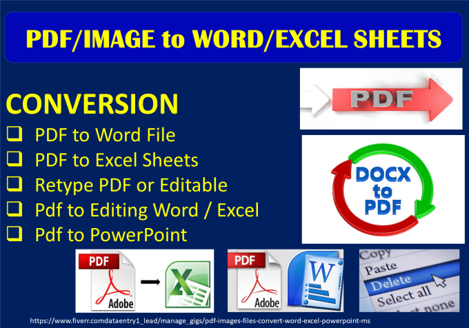 Convert pdf to word excel powerpoint by Dataentry1_lead | Fiverr