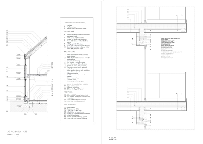 do detailed sections for the building design