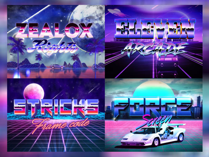 Do 80s retro logo designs with 3d neon light sign effect by Retro_pro ...