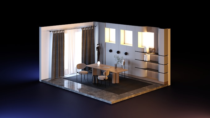 do a 3d cube interior design