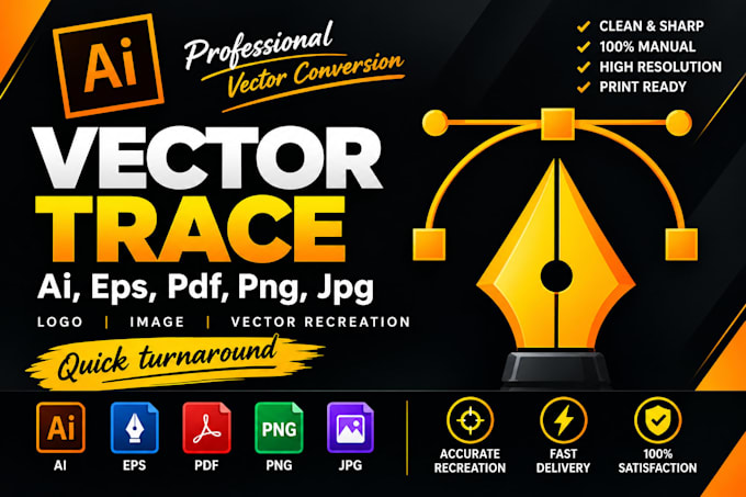 recreate, redraw or redesign your logo in high resolution
