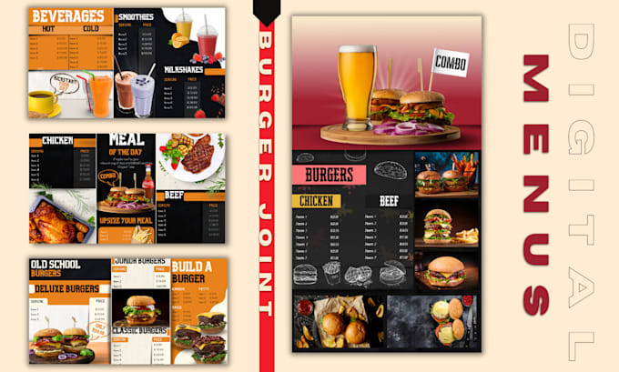 Design captivating menus for your digital signage by Alec_nomad | Fiverr
