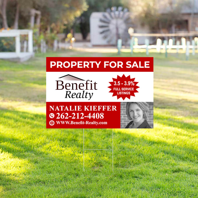 design print ready real estate sign within 5 hours