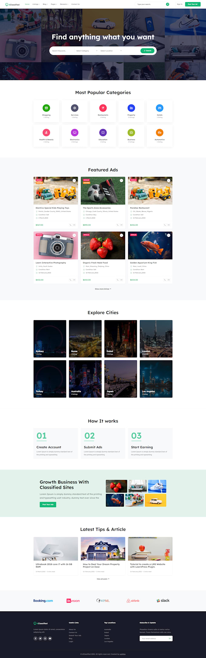 Build directory website using directorist plugin by Alraziq_studios