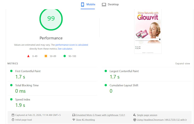 fix core web vitals errors and do speed optimization