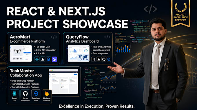 develop react js or next js web app