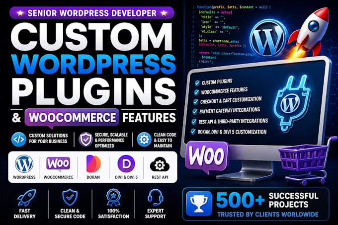 develop custom wordpress plugins and woocommerce features