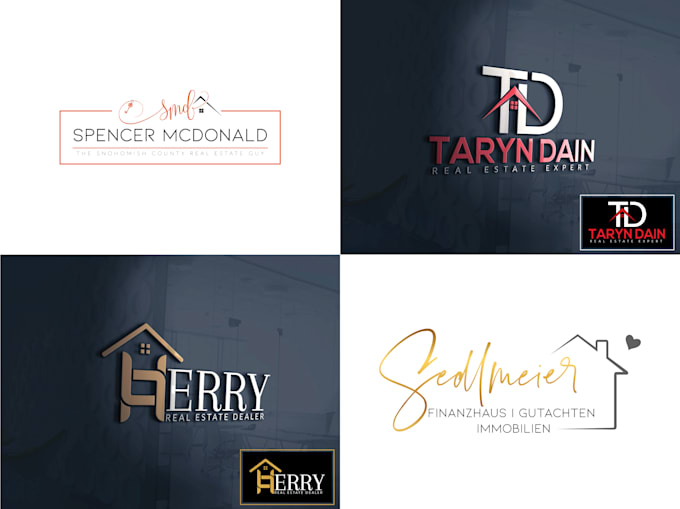 do real estate, realtor, and home logo design with a branding kit