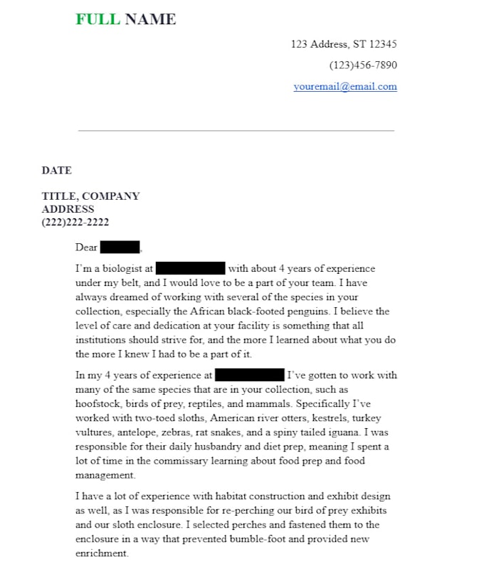 write you a cover letter for a job or internship application