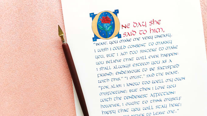 write your love letter in calligraphy
