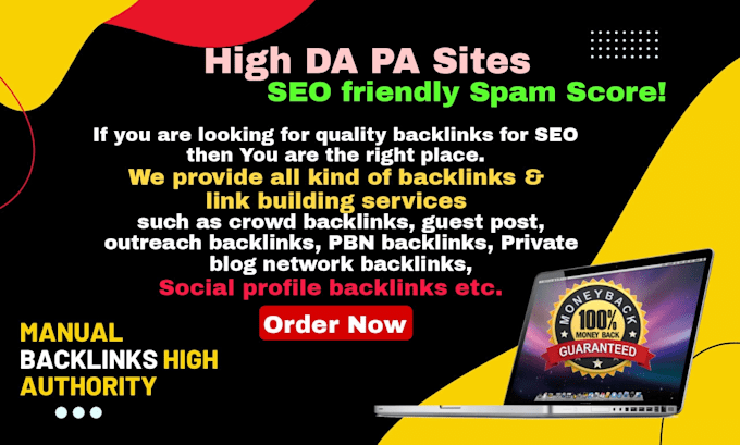 build 100 high da and pa social profile backlinks manually