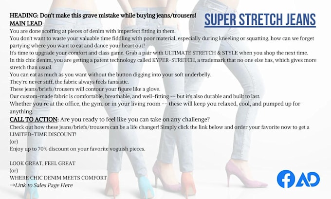 copywrite hypnotic facebook ads copy to skyrocket sales