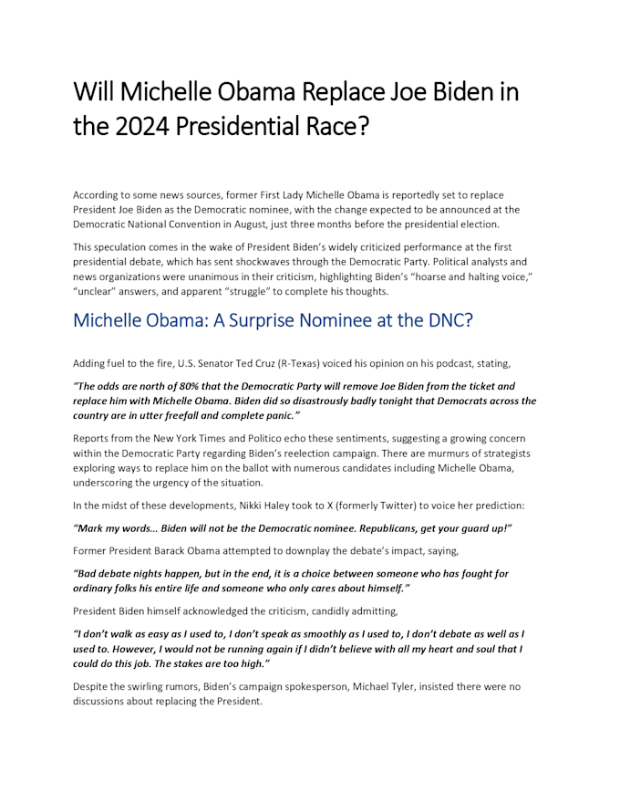 write trending political news articles and youtube scripts
