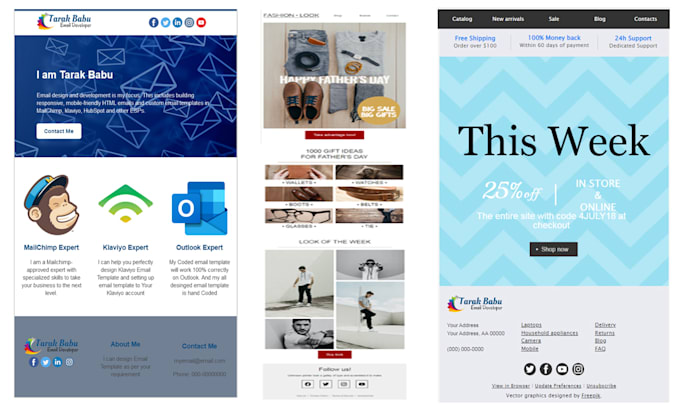 develop responsive HTML outlook email template newsletter