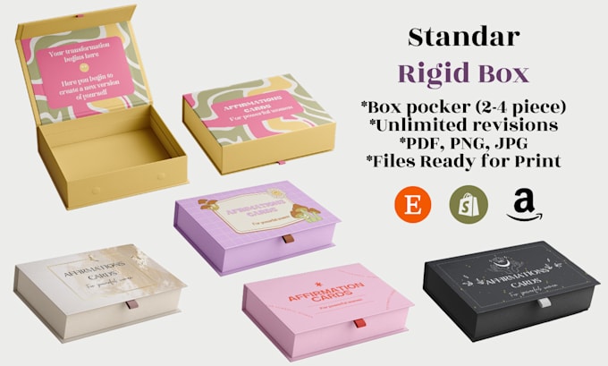 design a beautiful box packaging for your affirmation or oracle cards