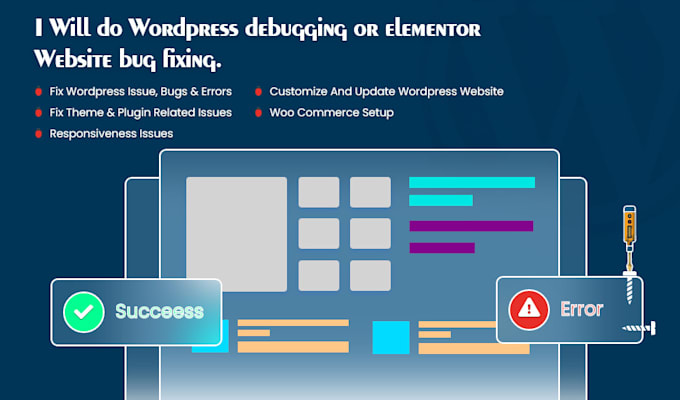 do wordpress debugging or elementor website bug fixing