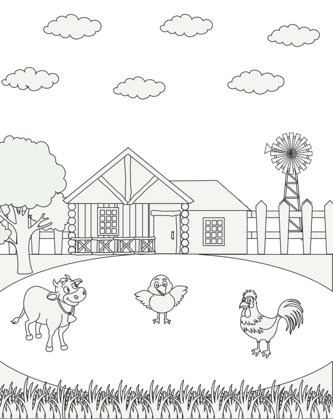 Draw coloring page for kids by Graphic_girl1 | Fiverr