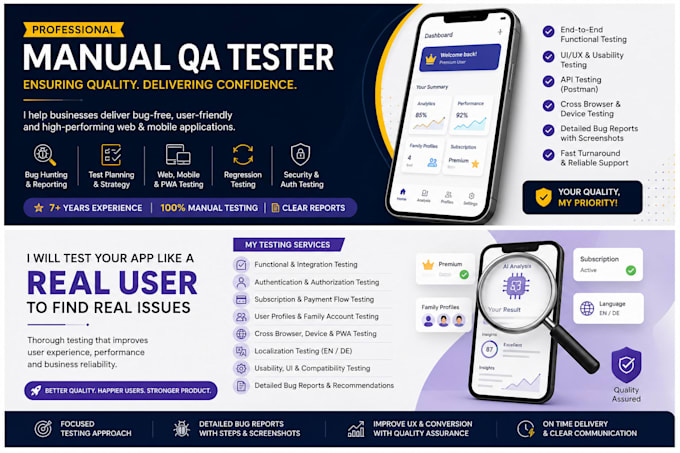perform manual QA testing to ensure bug free software