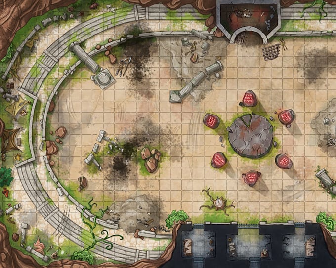 draw a unique dnd rpg battle map