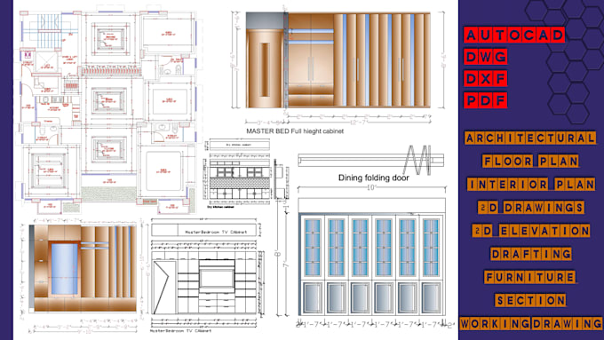 draw real estate autocad 2d floor plan,interior,house elevation,drawings