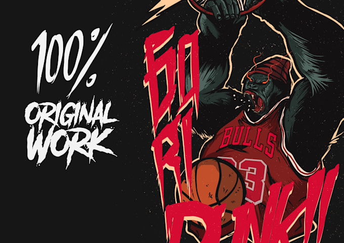 draw custom sports illustration tshirt merchandise