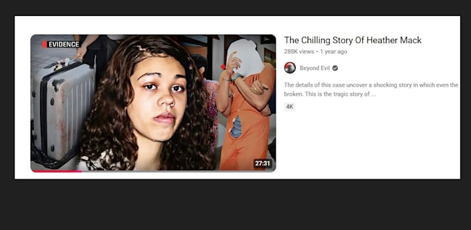 create a true crime article or script
