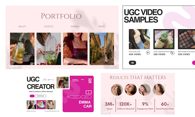 design a professional ugc portfolio website