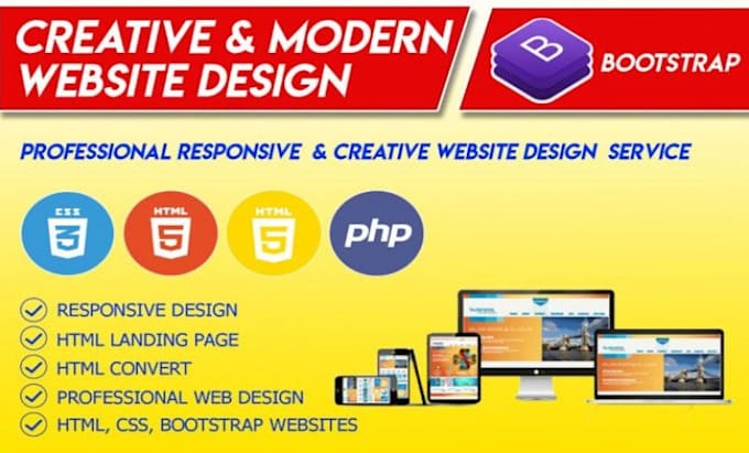 Create amazing landing page design using html css bootstrap by ...