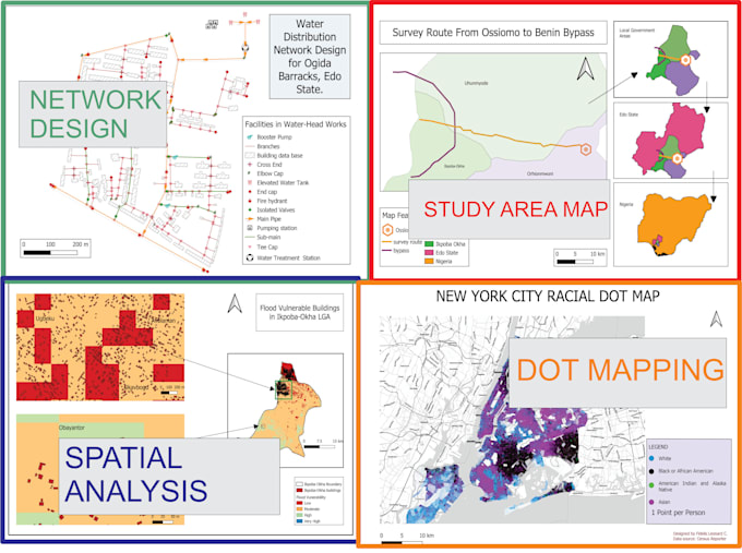 perform gis analysis mapping using sql, qgis, or arcgis