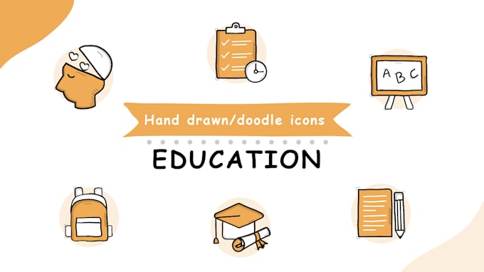 design custom hand drawn, doodle icons