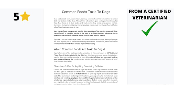 write pet articles and blogs posts as a small animal veterinarian