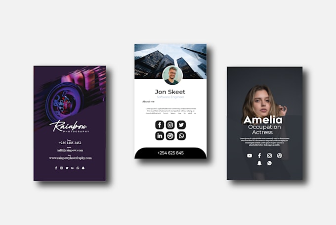 do clickable digital business card, printable visiting card