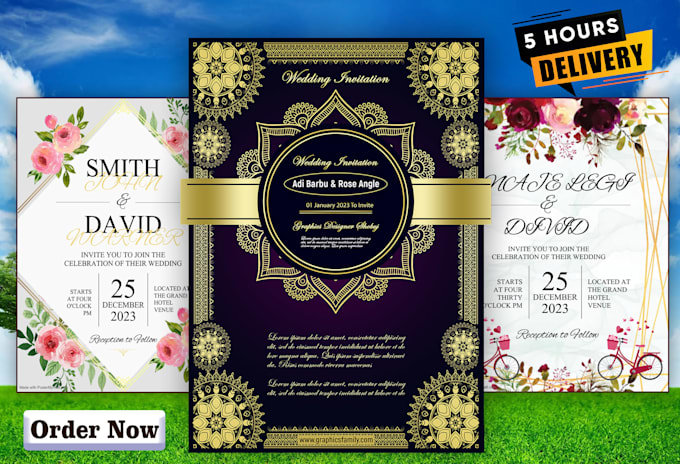 create invitation, birthday, wedding, baby shower, party and greeting card