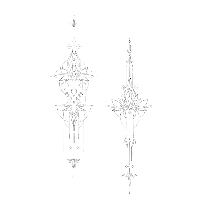 create tattoo design with mandala, flowers or custom