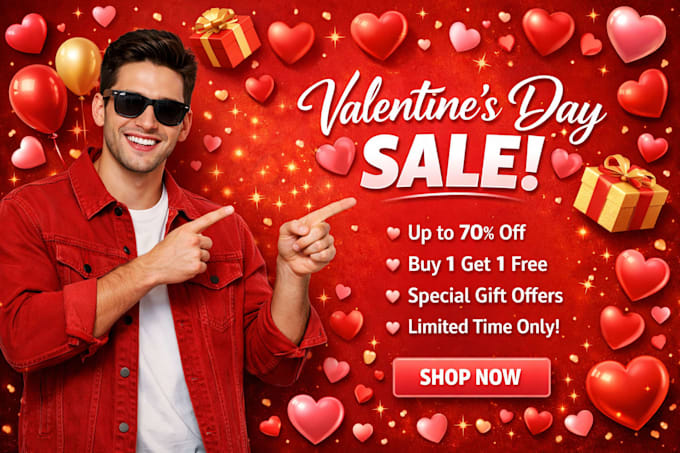 make black friday new year, season sale, christmas, or valentine day banner