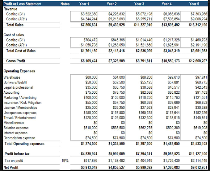 prepare financial projections, forecast and financial modeling
