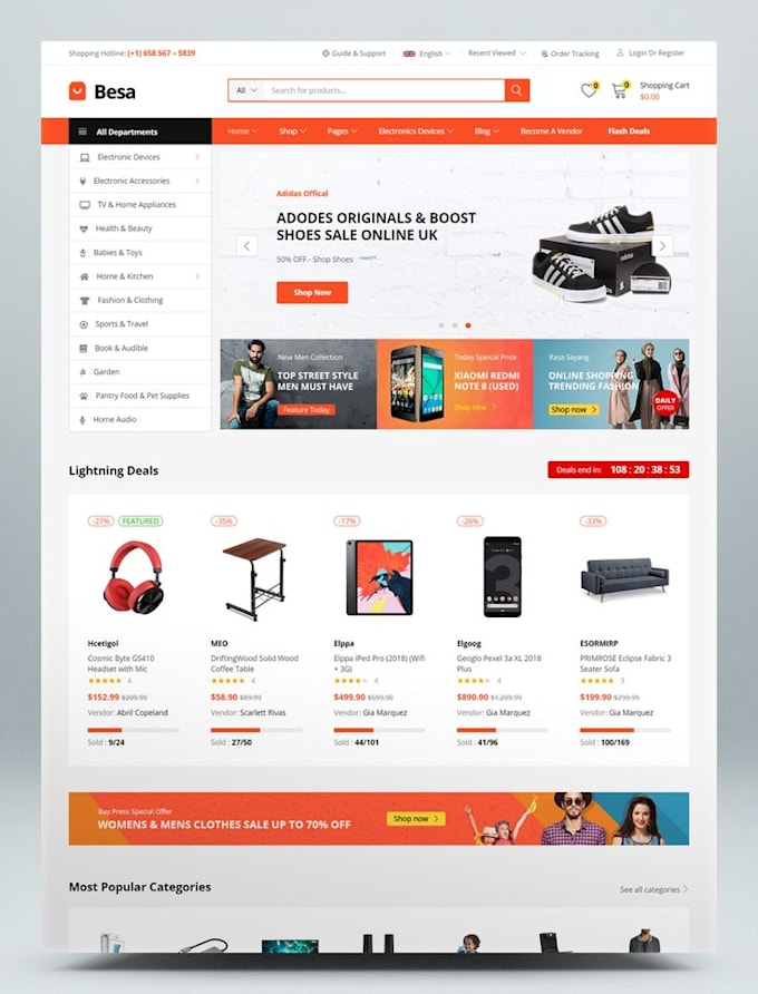 develop a custom ecommerce website as a full stack developer, ecommerce store
