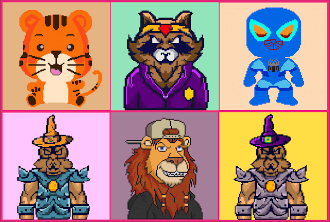 create simple pixel art nfts traits for nft art project