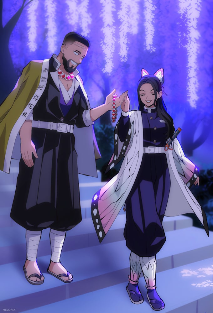 draw couple illustration or portrait in anime style